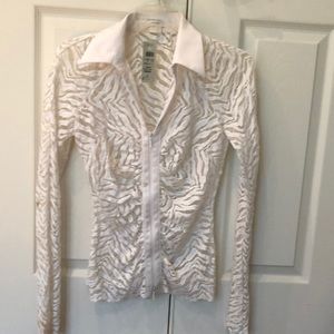 Cache lace top with zipper new with tag